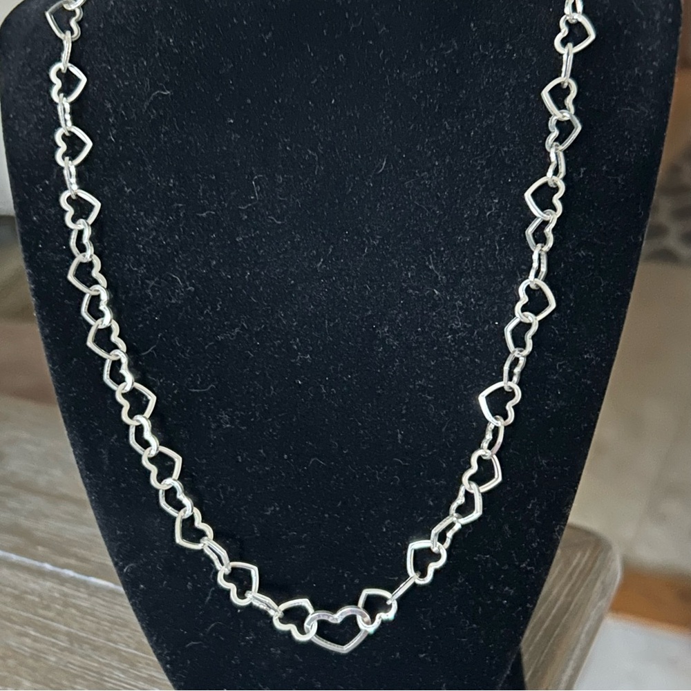 Linked Hearts Collier Necklace .925 Silver - Picture 3 of 7